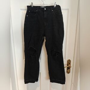 ABERCROMBIE & FITCH The Ankle Straight Ultra Highrise Jeans Black